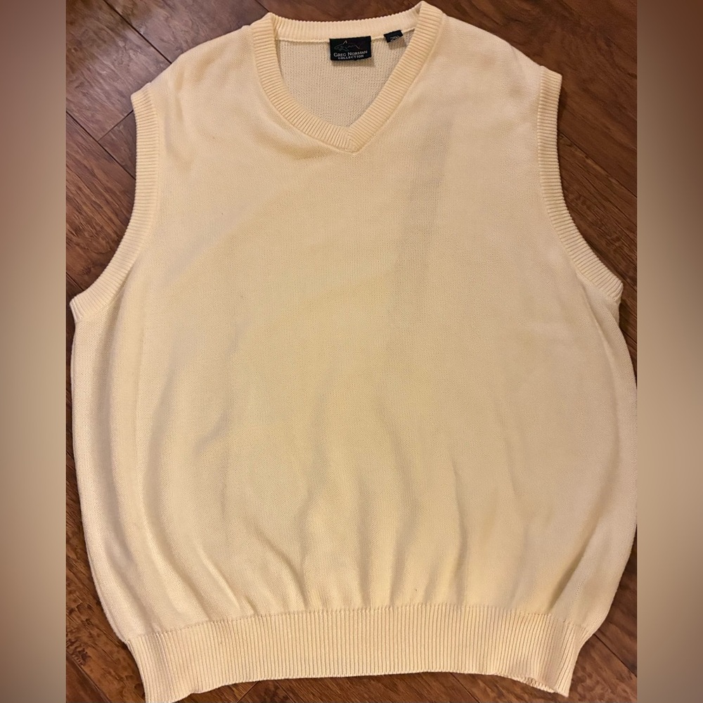 Greg Norman Collection Cream V-Neck Sweater Vest